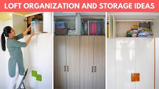 Loft Organization and Storage Ideas  15 Tips to Organize LoftsOverhead Cabinets [upl. by Netram]