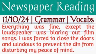 111024 Newspaper Reading  Newspaper Reading  English Reading  English Story  The Hindu Today [upl. by Clarette]