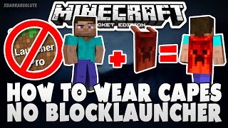 How To Wear Capes In Minecraft PE 0159 Without Blocklauncher Pocket Edition [upl. by Sucramej816]