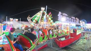 Roller coaster sneak at La Feria de Nerja 2024 in 360 movie 360 VR 360 video [upl. by Iroc]