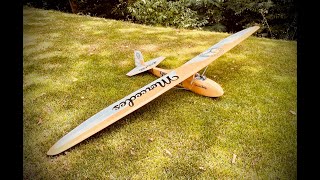 Pichler  VQ Model Grunau Baby 25m  Antik Version  Hangflug  Slope Soaring  Retro Mercedes [upl. by Heins]