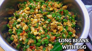 KACANG PANJANG GORENG dengan TELUR resepi ringkas dan paling sedap 👌 LONG BEANS STIR FRY [upl. by Chic]