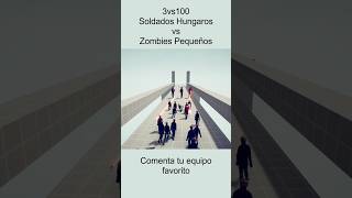 3vs100 Soldados Húngaros vs Zombies Pequeños  Totally Accurate Battle Simulator gaming tabs [upl. by Maje]