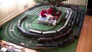 Dec 2012 4 Passenger Trains Around the Christmas Tree [upl. by Ellehcsor]