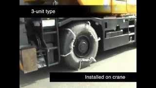 New concept in tire chains for cranes and heavy equipment — licensing now available [upl. by Htebezile]