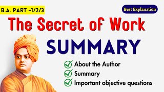 The Secret of Work by Swami Vivekananda  Summary  English Literature [upl. by Kciderf]