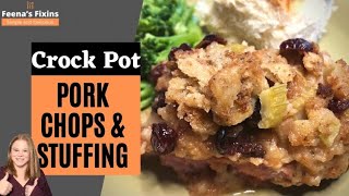 Crock Pot Pork Chop with Fruit Stuffing  Crock Pot Pork Chop Recipe [upl. by Jeannine]