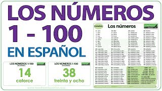 Spanish Numbers 1100  Los números de 1 a 100 [upl. by Lledniw]