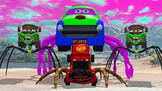 Epic battle between Lightning McQueen Eater amp Car Eater  Bus Eater VS Wingo Eater  BeamNGDrive [upl. by Nnairret]