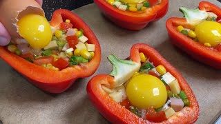 Delicious breakfast with stuffed peppers Simple and healthy [upl. by Laehcim]