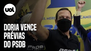 João Doria vence prévias do PSDB para disputar eleições para presidente em 2022 [upl. by Stanfield]