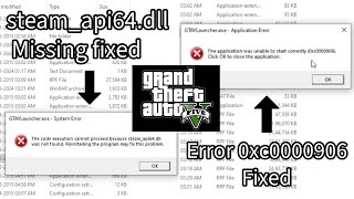 GTA 5 Launcher Error FIX The code execution cannot proceed because steamapi64dll was not found [upl. by Ignace142]