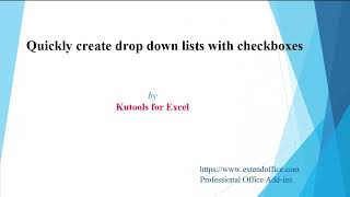 Create drop down list with checkbox in Excel [upl. by Ludeman836]