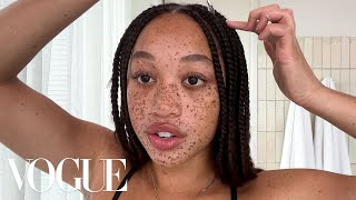 Model Salem Mitchell’s Guide to Embracing Freckles  Beauty Secrets  Vogue [upl. by Htaeh]