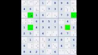 Sudoku Demonstration  Skyscraper Technique Example 02 [upl. by Baecher607]