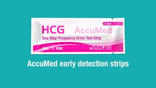 How to Use Pregnancy Strip Test for Early Testing  AccuMed HCG Pregnancy Test Strips [upl. by Jopa]