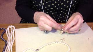 Fabulous How To Stringing Pearls with Angie AKA Super Gran from Jersey Pearl [upl. by Ericksen]