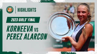 Korneeva vs Perez Alarcon Girls’ Singles Final Highlights  RolandGarros 2023 [upl. by Welcome]