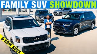 Kia Telluride vs Toyota Grand Highlander vs Honda Pilot vs VW Atlas  3Row SUV Comparison Test [upl. by On]