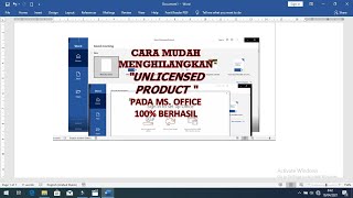 Cara Mudah dan Gampang Mengatasi “UNLICENSED PRODUCT” Pada Microsoft Office 201920162013 [upl. by Ykcul]