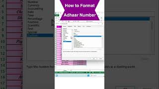 How to format Adhaar Number in Excel numberformattinginexcel numberformat numberformatting [upl. by Farmer]