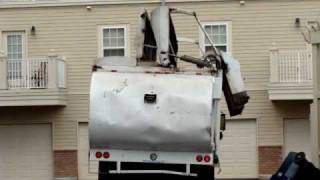 Garbage truck drops container in the hopper [upl. by Eelahc821]