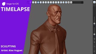 forger iOS  Sculpting Timelapse  Male bust quick sculpt by Alex Huguet on iPad [upl. by Kenison681]