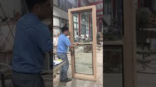 KDSBuilding Aluminum double hung window in wood color [upl. by Shandy391]