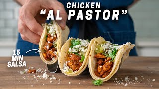 EASY 30 MINUTE CHICKEN AL PASTOR TACOS  WEEKNIGHTING [upl. by Grunberg]