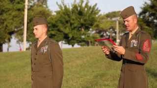 French Fourragere Ceremony  BLT 36 24th MEU [upl. by Nikal799]