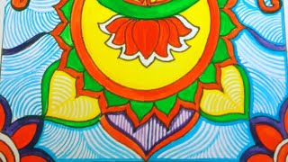 Madhubani Fish Painting Pait  4 Mithil Art Indian Folk Art Traditional Art [upl. by Daiz760]