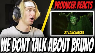 Producer Reacts to We Dont Talk About Bruno From quotEncantoquot  In 21 Languages [upl. by Yenruogis]