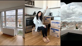 MOVING INTO MY DREAM NYC APARTMENT empty apartment tour moving vlog 1 [upl. by Aihsetan]