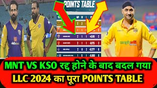 MNT VS KSO रद्द होने के बाद LLC 2024 का पूरा POINTS TABLE  llc cricket 2024 live  llc cricket 2024 [upl. by Misha]