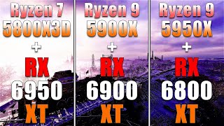 R7 5800X3D  RX 6950 XT vs R9 5900X  RX 6900 XT vs R9 5950X  RX 6800 XT [upl. by Ilario640]