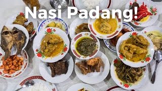 Nasi Padang  AMAZING Indonesian Food  Beef Rendang and Gulai Otak [upl. by Edwyna]