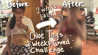 my chloe ting 2 week shred challenge journey with real results [upl. by Ardle]