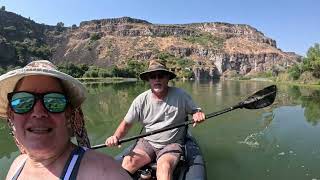 Kayaking to the Pillars Twin Falls Idaho WAS THAT A OTTER RV Life Fulltime Travel RV Couple [upl. by Alyl]