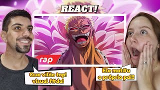 🔥REACT CASAL NERD  Rap do Doflamingo One Piece  UM REI  NERD HITS [upl. by Irtak]