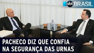 Presidente do Senado diz que confia na segurança das urnas eletrônicas  SBT Brasil 220822 [upl. by Sachsse]