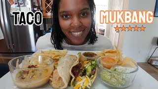 Torchys Tacos Mukbang  Queso amp Guacamole Crunching Chewing Sounds Real Eating Show foodie [upl. by Akeenahs992]