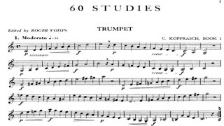 Kopprasch 60 Studies for Trumpet  01 Moderato [upl. by Etep]