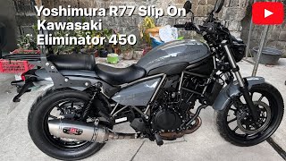 Yoshimura R77  Kawasaki Eliminator 450 Aftermarket Exhaust [upl. by Atsev]