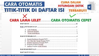 cara membuat daftar isi titik titik otomatis [upl. by Undis]