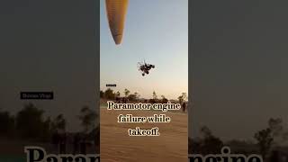 paramotor Powered paraglider engine failure while takeoff lucky escape from accident [upl. by Shanly]