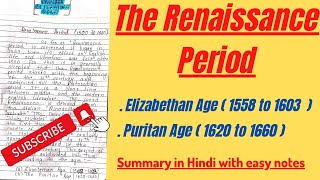 Renaissance Period  Renaissance Period in English Literature  Renaissance Period in Hindi [upl. by Almira]