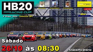 🔴 HB20 RACING CUP  Classificatório  4ª Etapa 2024  Velocitta SP  Ao Vivo [upl. by Ahseinek]