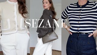 SEZANE HAUL amp TRYON 2024  Timeless Pieces for a Capsule Wardrobe  Parisian Style [upl. by Nerha528]