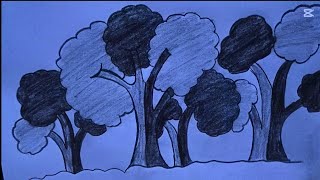 Tree drawing  Easy drawing  Easy way to learn tree art  সহজে গাছ আকাঁর কৌশল ohbybabu [upl. by Adaven833]