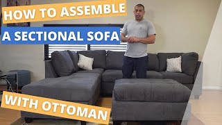 How To Assemble A Sectional Sofa With Ottoman [upl. by Holmann]